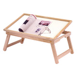 Winsome Wood Ventura Breakfast Bed Tray, Flip-Top, Natural & White 98721-WINSOMEWOOD