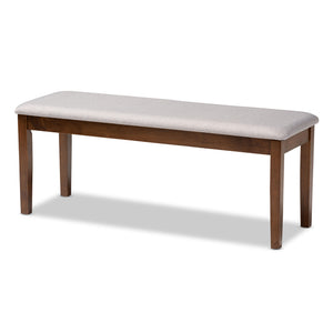 Minette Modern and Contemporary Grey Fabric Upholstered and Walnut Brown Finished Wood 6-Piece Dining Set