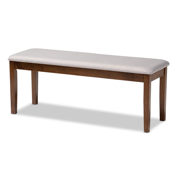 Minette Modern and Contemporary Grey Fabric Upholstered and Walnut Brown Finished Wood 6-Piece Dining Set