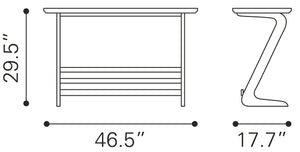 Zuo Modern Zoroastria MDF, Rubberwood Scandinavian Commercial Grade Desk Walnut MDF, Rubberwood