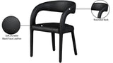 Sylvester Faux Leather / Engineered Wood / Foam Contemporary Black Faux Leather Dining Chair - 23.5" W x 22" D x 31" H