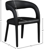 Sylvester Faux Leather / Engineered Wood / Foam Contemporary Black Faux Leather Dining Chair - 23.5" W x 22" D x 31" H