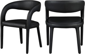 Sylvester Faux Leather / Engineered Wood / Foam Contemporary Black Faux Leather Dining Chair - 23.5" W x 22" D x 31" H