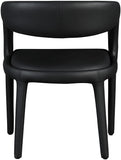 Sylvester Faux Leather / Engineered Wood / Foam Contemporary Black Faux Leather Dining Chair - 23.5" W x 22" D x 31" H