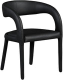 Sylvester Faux Leather / Engineered Wood / Foam Contemporary Black Faux Leather Dining Chair - 23.5" W x 22" D x 31" H