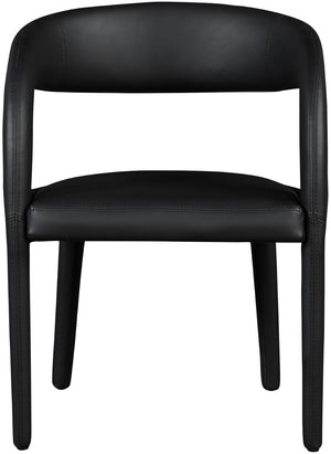 Sylvester Faux Leather / Engineered Wood / Foam Contemporary Black Faux Leather Dining Chair - 23.5" W x 22" D x 31" H