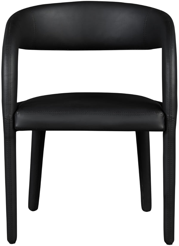 Sylvester Faux Leather / Engineered Wood / Foam Contemporary Black Faux Leather Dining Chair - 23.5" W x 22" D x 31" H