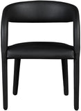 Sylvester Faux Leather / Engineered Wood / Foam Contemporary Black Faux Leather Dining Chair - 23.5" W x 22" D x 31" H