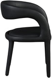 Sylvester Faux Leather / Engineered Wood / Foam Contemporary Black Faux Leather Dining Chair - 23.5" W x 22" D x 31" H