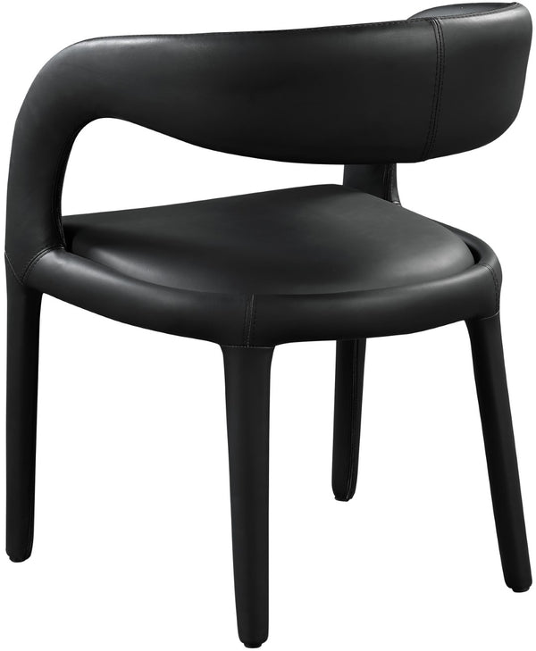 Sylvester Faux Leather / Engineered Wood / Foam Contemporary Black Faux Leather Dining Chair - 23.5" W x 22" D x 31" H