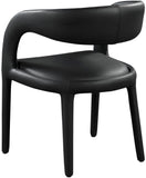 Sylvester Faux Leather / Engineered Wood / Foam Contemporary Black Faux Leather Dining Chair - 23.5" W x 22" D x 31" H