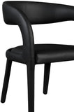 Sylvester Faux Leather / Engineered Wood / Foam Contemporary Black Faux Leather Dining Chair - 23.5" W x 22" D x 31" H