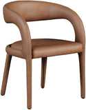 Sylvester Faux Leather / Engineered Wood / Foam Contemporary Brown Faux Leather Dining Chair - 23.5" W x 22" D x 31" H