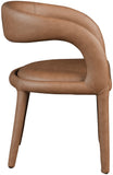 Sylvester Faux Leather / Engineered Wood / Foam Contemporary Brown Faux Leather Dining Chair - 23.5" W x 22" D x 31" H