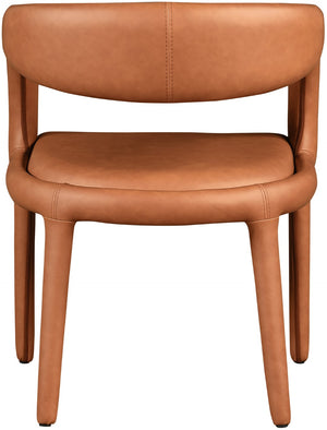 Sylvester Faux Leather / Engineered Wood / Foam Contemporary Cognac Faux Leather Dining Chair - 23.5" W x 22" D x 31" H