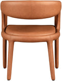Sylvester Faux Leather / Engineered Wood / Foam Contemporary Cognac Faux Leather Dining Chair - 23.5" W x 22" D x 31" H