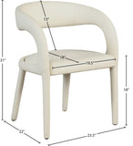 Sylvester Faux Leather / Engineered Wood / Foam Contemporary Cream Faux Leather Dining Chair - 23.5" W x 22" D x 31" H