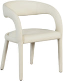 Sylvester Faux Leather / Engineered Wood / Foam Contemporary Cream Faux Leather Dining Chair - 23.5" W x 22" D x 31" H