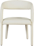 Sylvester Faux Leather / Engineered Wood / Foam Contemporary Cream Faux Leather Dining Chair - 23.5" W x 22" D x 31" H