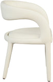 Sylvester Faux Leather / Engineered Wood / Foam Contemporary Cream Faux Leather Dining Chair - 23.5" W x 22" D x 31" H