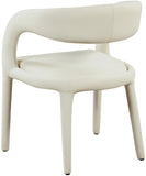 Sylvester Faux Leather / Engineered Wood / Foam Contemporary Cream Faux Leather Dining Chair - 23.5" W x 22" D x 31" H