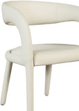 Sylvester Faux Leather / Engineered Wood / Foam Contemporary Cream Faux Leather Dining Chair - 23.5" W x 22" D x 31" H