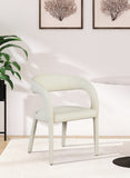 Sylvester Faux Leather / Engineered Wood / Foam Contemporary Cream Faux Leather Dining Chair - 23.5" W x 22" D x 31" H