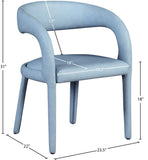 Sylvester Faux Leather / Engineered Wood / Foam Contemporary Light Blue Faux Leather Dining Chair - 23.5" W x 22" D x 31" H