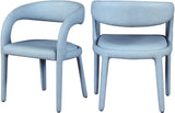 Sylvester Faux Leather / Engineered Wood / Foam Contemporary Light Blue Faux Leather Dining Chair - 23.5" W x 22" D x 31" H