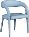 Sylvester Faux Leather / Engineered Wood / Foam Contemporary Light Blue Faux Leather Dining Chair - 23.5" W x 22" D x 31" H