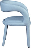 Sylvester Faux Leather / Engineered Wood / Foam Contemporary Light Blue Faux Leather Dining Chair - 23.5" W x 22" D x 31" H