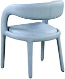 Sylvester Faux Leather / Engineered Wood / Foam Contemporary Light Blue Faux Leather Dining Chair - 23.5" W x 22" D x 31" H