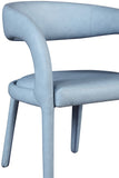 Sylvester Faux Leather / Engineered Wood / Foam Contemporary Light Blue Faux Leather Dining Chair - 23.5" W x 22" D x 31" H