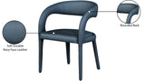 Sylvester Faux Leather / Engineered Wood / Foam Contemporary Navy Faux Leather Dining Chair - 23.5" W x 22" D x 31" H