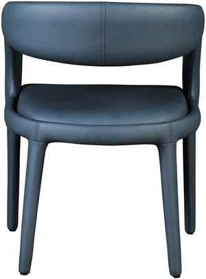 Sylvester Faux Leather / Engineered Wood / Foam Contemporary Navy Faux Leather Dining Chair - 23.5" W x 22" D x 31" H