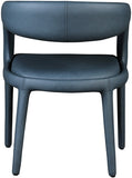 Sylvester Faux Leather / Engineered Wood / Foam Contemporary Navy Faux Leather Dining Chair - 23.5" W x 22" D x 31" H