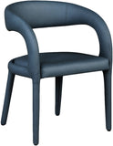 Sylvester Faux Leather / Engineered Wood / Foam Contemporary Navy Faux Leather Dining Chair - 23.5" W x 22" D x 31" H