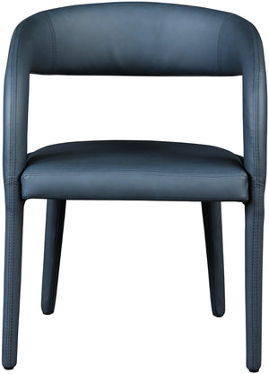 Sylvester Faux Leather / Engineered Wood / Foam Contemporary Navy Faux Leather Dining Chair - 23.5" W x 22" D x 31" H