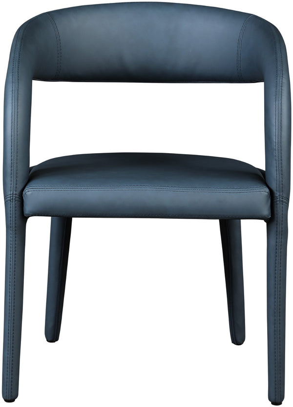 Sylvester Faux Leather / Engineered Wood / Foam Contemporary Navy Faux Leather Dining Chair - 23.5" W x 22" D x 31" H