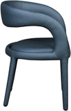 Sylvester Faux Leather / Engineered Wood / Foam Contemporary Navy Faux Leather Dining Chair - 23.5" W x 22" D x 31" H