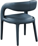 Sylvester Faux Leather / Engineered Wood / Foam Contemporary Navy Faux Leather Dining Chair - 23.5" W x 22" D x 31" H