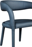 Sylvester Faux Leather / Engineered Wood / Foam Contemporary Navy Faux Leather Dining Chair - 23.5" W x 22" D x 31" H