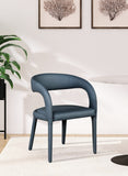 Sylvester Faux Leather / Engineered Wood / Foam Contemporary Navy Faux Leather Dining Chair - 23.5" W x 22" D x 31" H