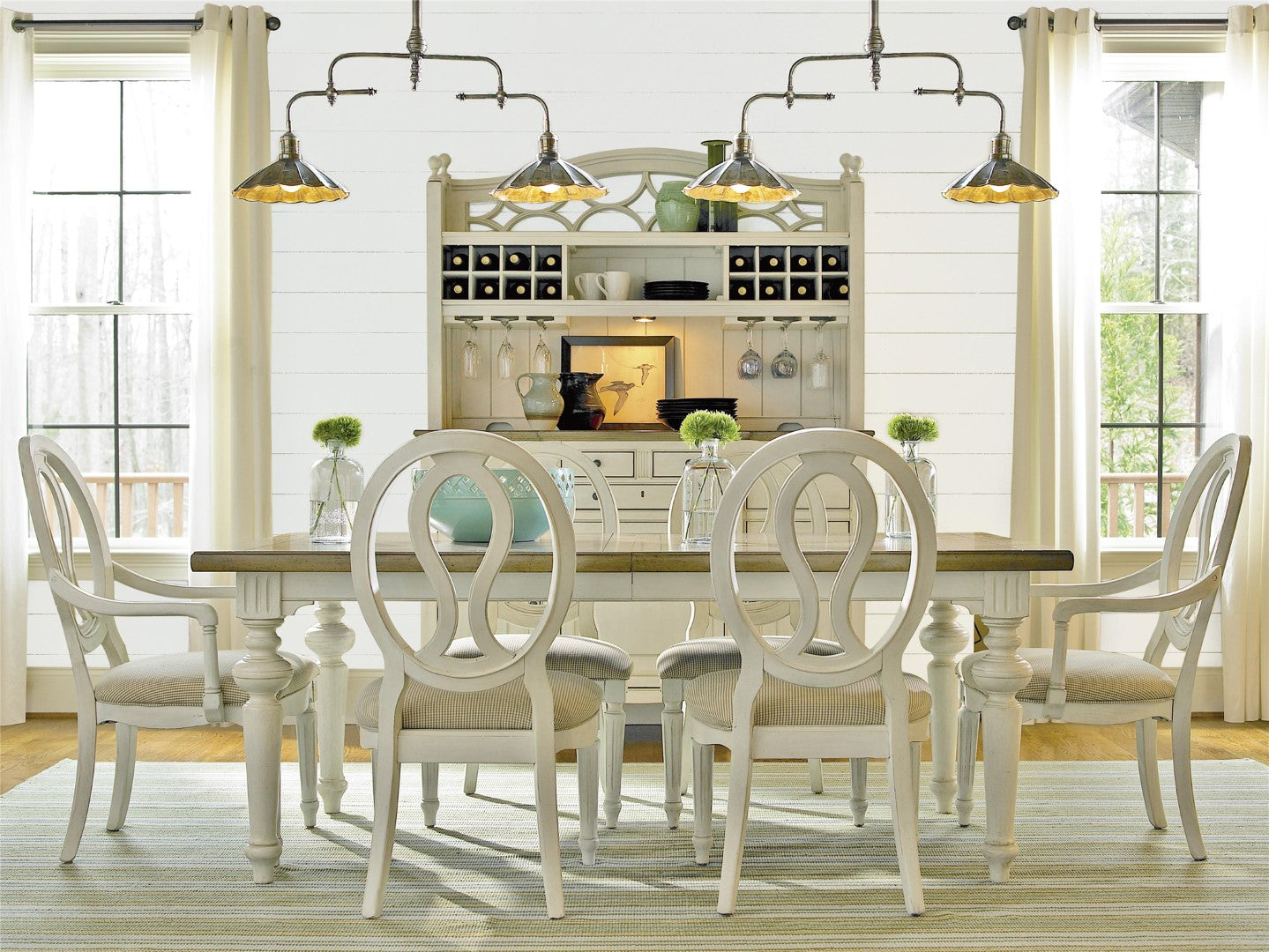 Universal Furniture Summer Hill Pierced Back Arm Chair Pair - Thumbnail 2