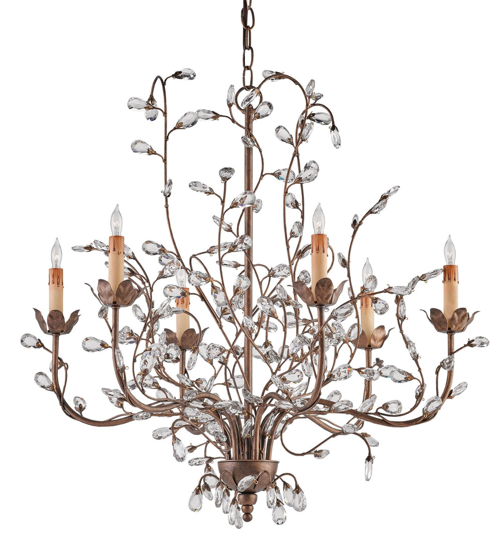 Crystal Bud Cupertino Medium Chandelier - Elegant Faceted Crystals & Warm Metal Frame Design