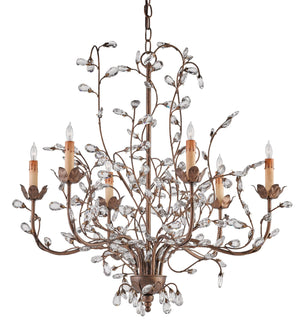 Crystal Bud Cupertino Medium Chandelier - Elegant Faceted Crystals & Warm Metal Frame Design