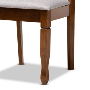 Baxton Studio Aspen Modern and Contemporary Grey Fabric Upholstered and Walnut Brown Finished Wood 5-Piece Dining Set