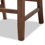 Lenoir Modern and Contemporary Grey Fabric Upholstered Walnut Brown Finished Wood 2-Piece Counter Height Pub Chair Set