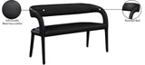 Sylvester Faux Leather / Engineered Wood / Foam Contemporary Black Faux Leather Bench - 51.5" W x 22" D x 31" H