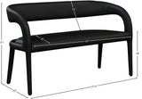 Sylvester Faux Leather / Engineered Wood / Foam Contemporary Black Faux Leather Bench - 51.5" W x 22" D x 31" H